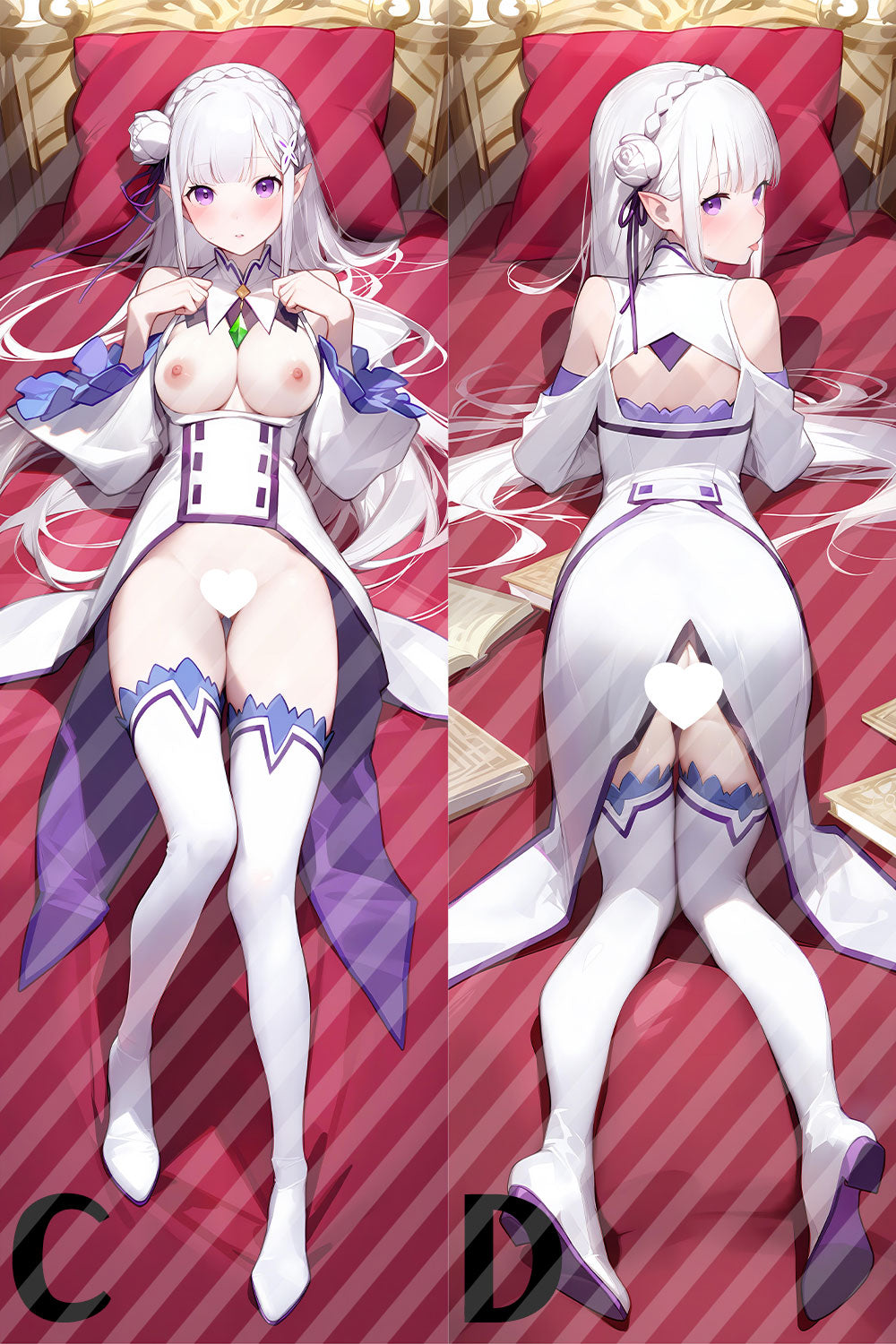 Re:ゼロから始める異世界生活 エミリアの抱き枕カバー Re:Zero Emilia Bodypillow