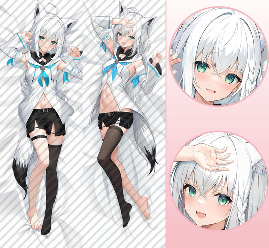 Hololive 白上 フブキの抱き枕カバー Hololive Shirakami Fubuki's Bodypillow